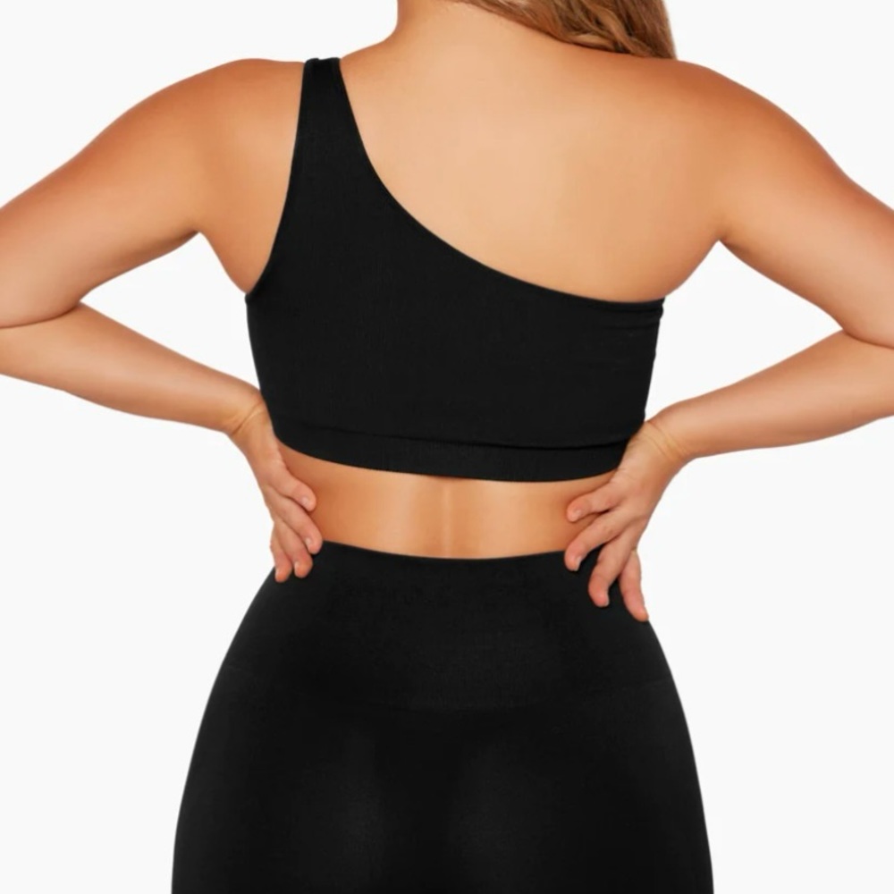 Nwot Set Active Sculpflex Ribbed One Shoulder Bra… - image 2